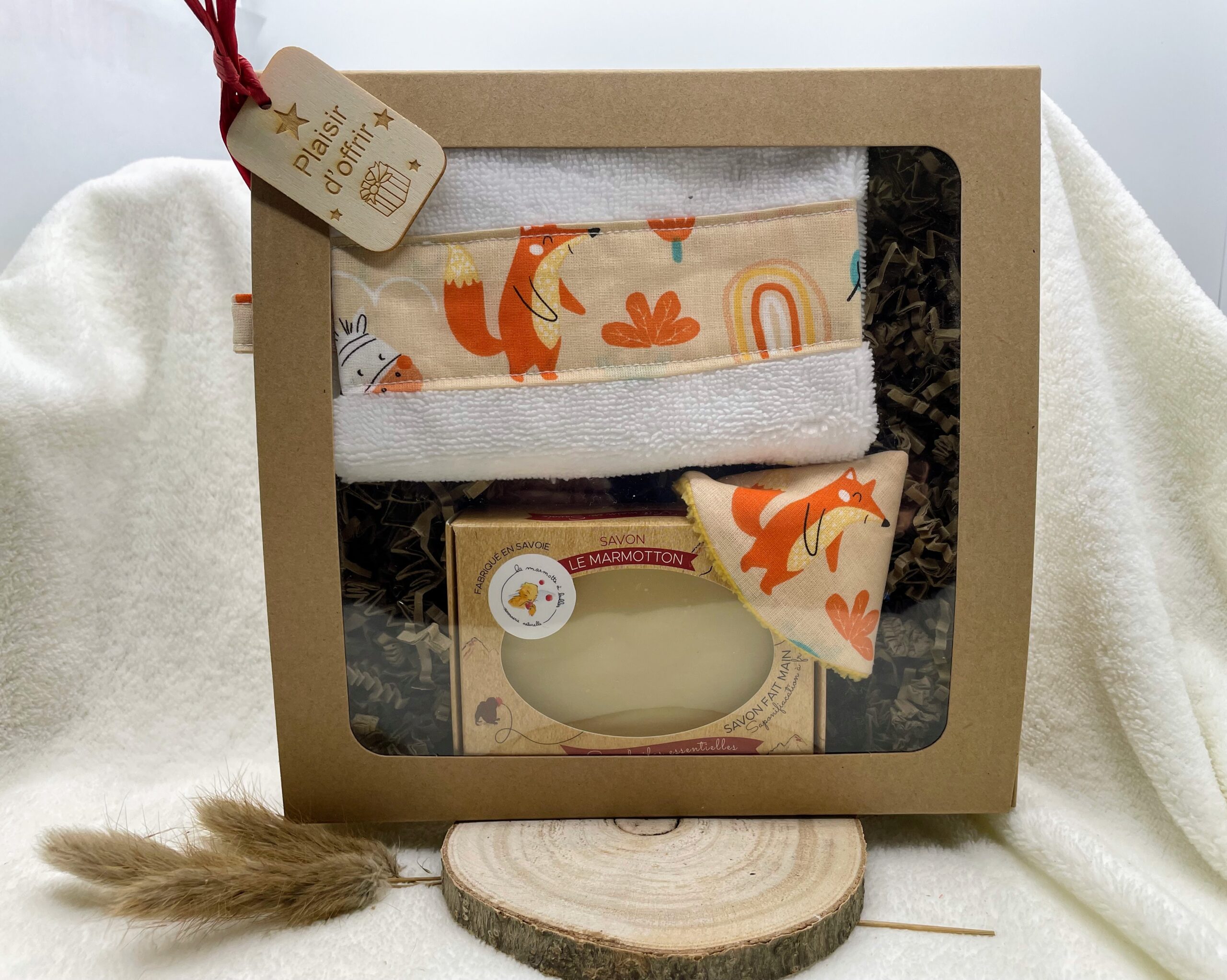 Coffret savon, gant de toilette et tipi pipi