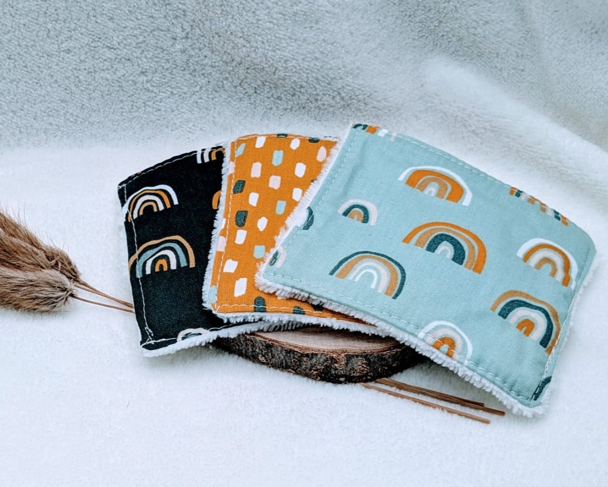 Lingettes lavables et réutilisables colorées – Image 17