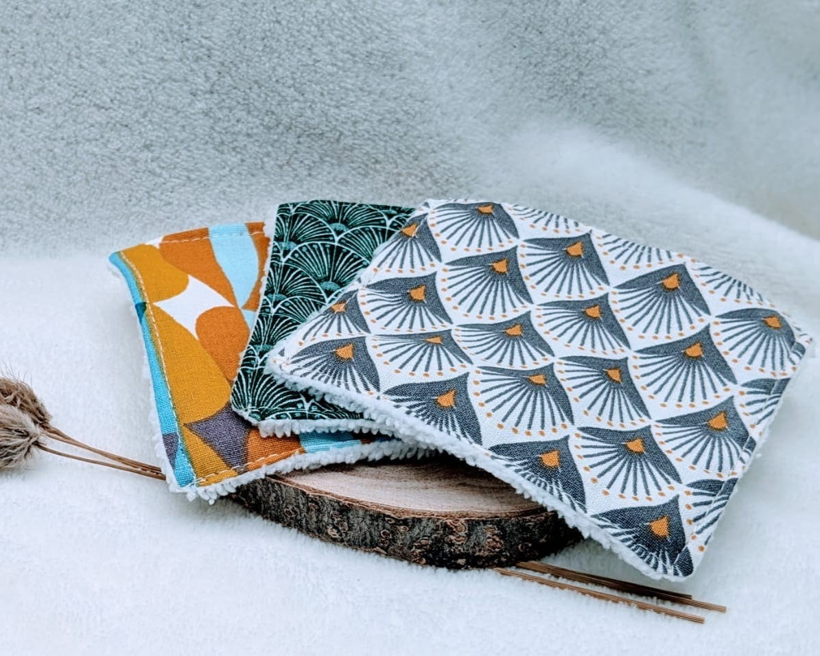 Lingettes lavables et réutilisables colorées – Image 2